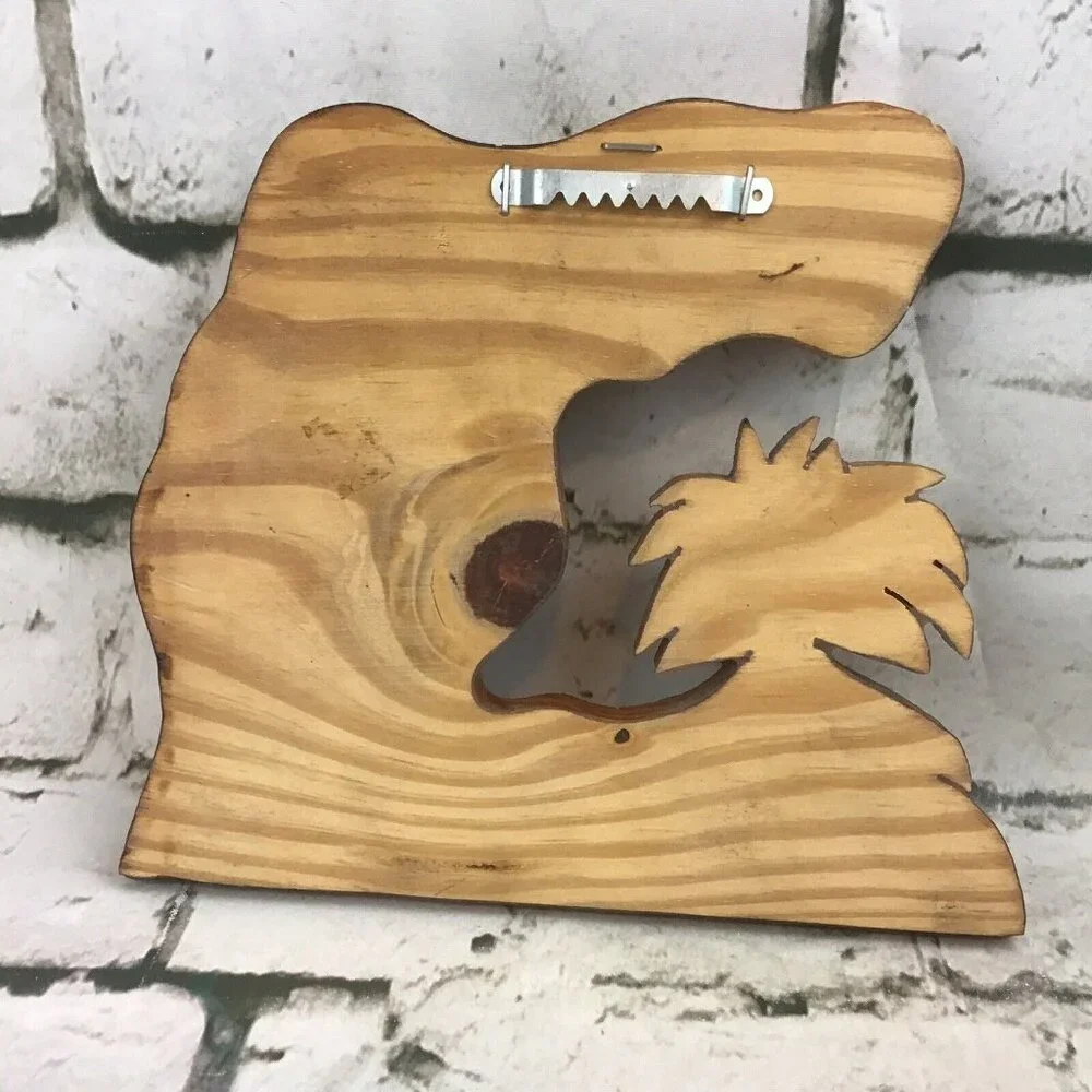 Vintage Laquer‎ Wood Palm Tree Shaped Sea Shell Florida Wall Mount Key Holder